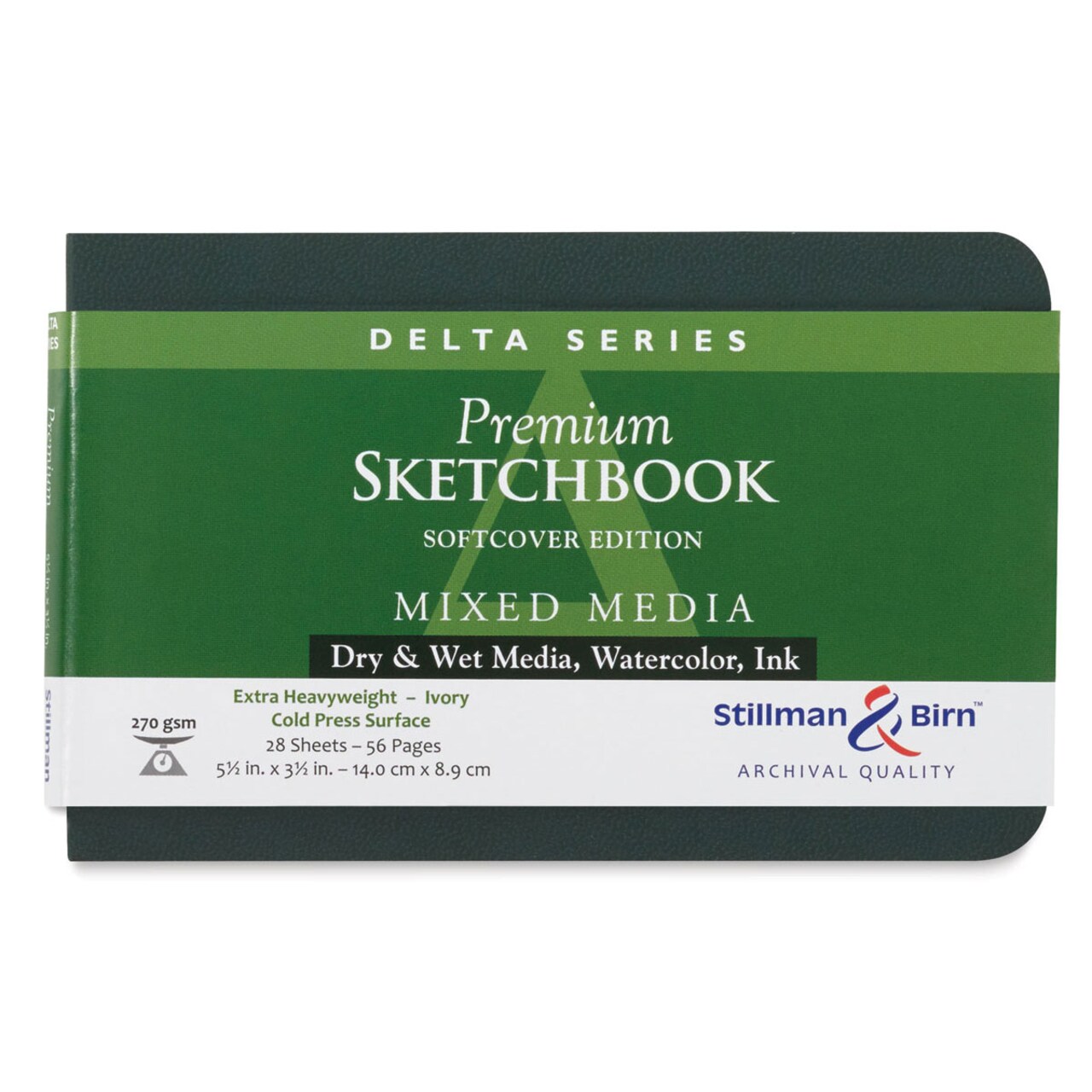 Stillman & Birn Sketchbook - Delta Series, Softcover, 3-1/2" x 5-1/2", Landscape, 25 Sheets